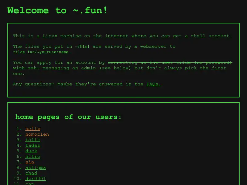 screenshot of ~.fun