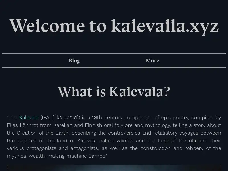 screenshot of kalevalla