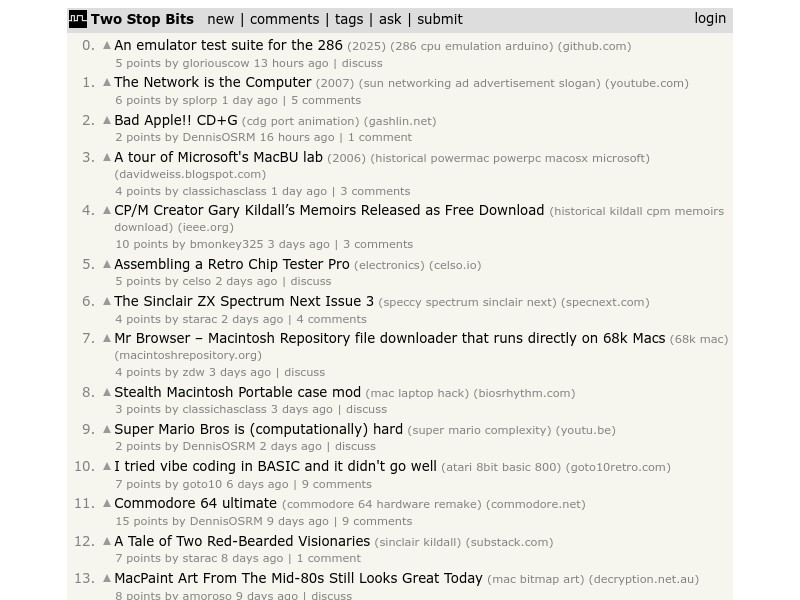 screenshot of Two Stop Bits