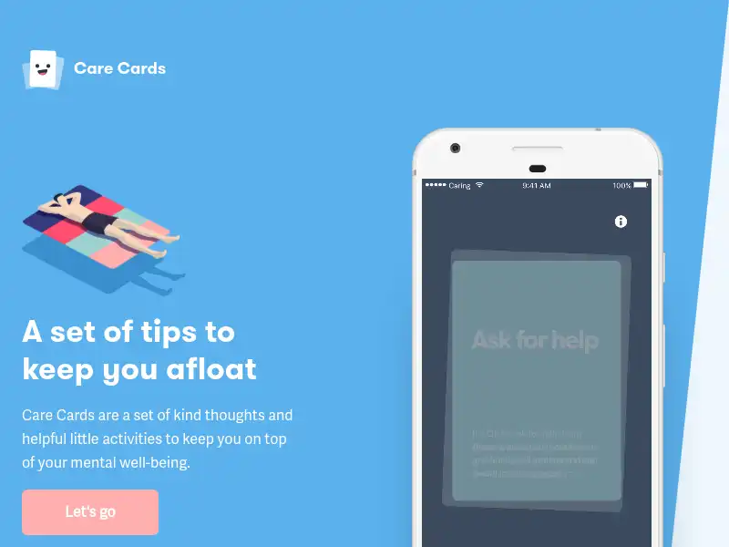 screenshot of Care Cards