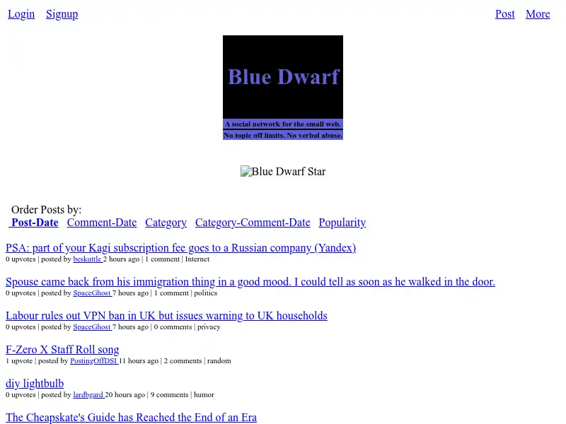 screenshot of Blue Dwarf