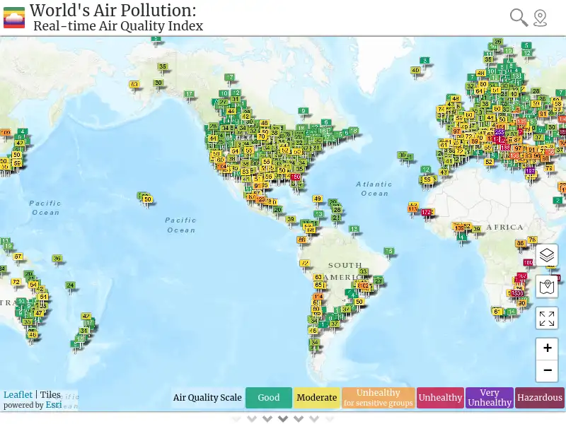 screenshot of World's Air Pollution