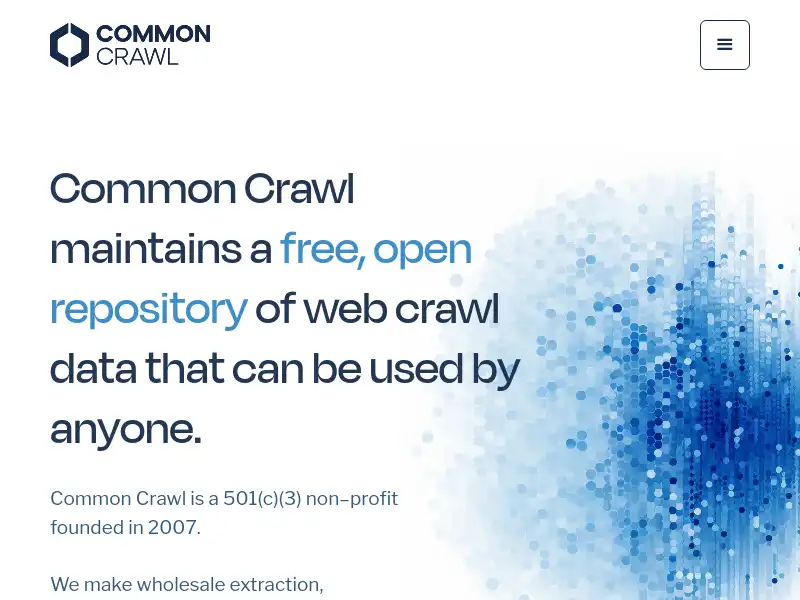 screenshot of Common Crawl