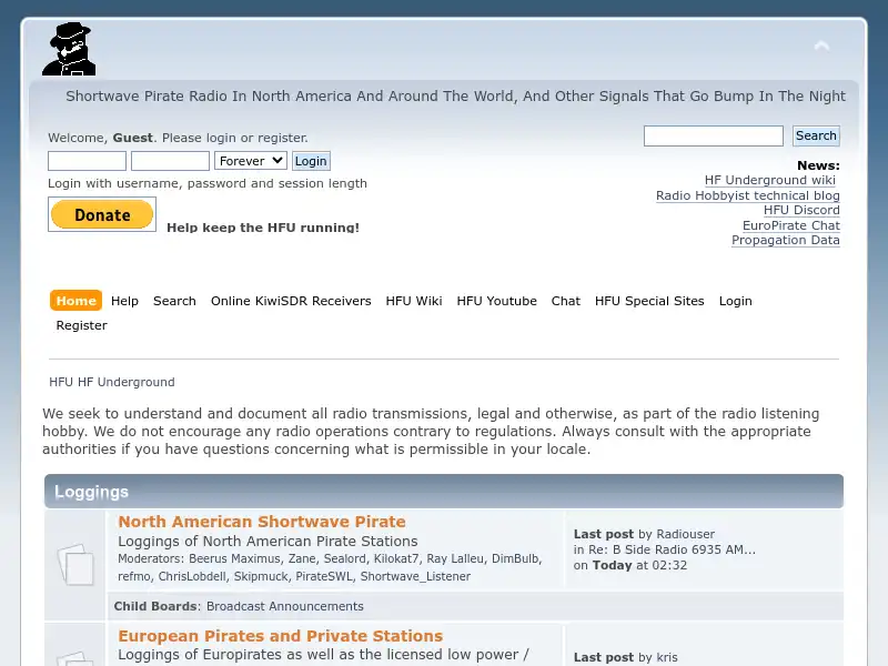 screenshot of HFUnderground