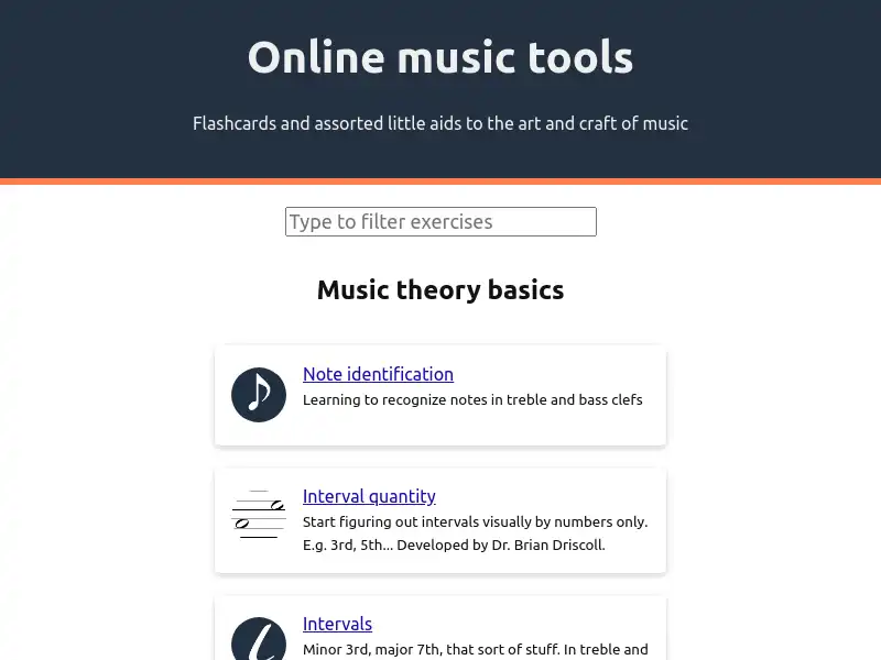 screenshot of www.onlinemusictools.com
