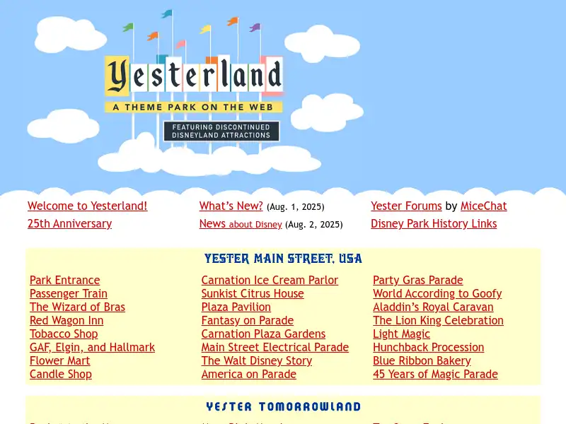screenshot of Yesterland
