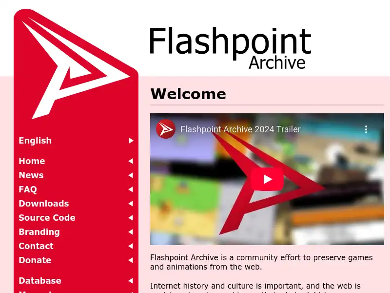 screenshot of Flashpoint Archive