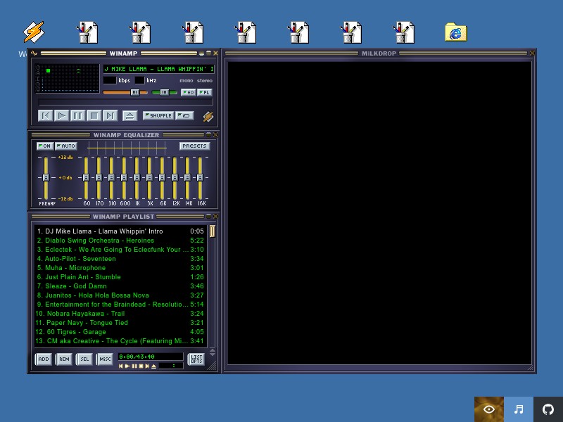 screenshot of webamp.org
