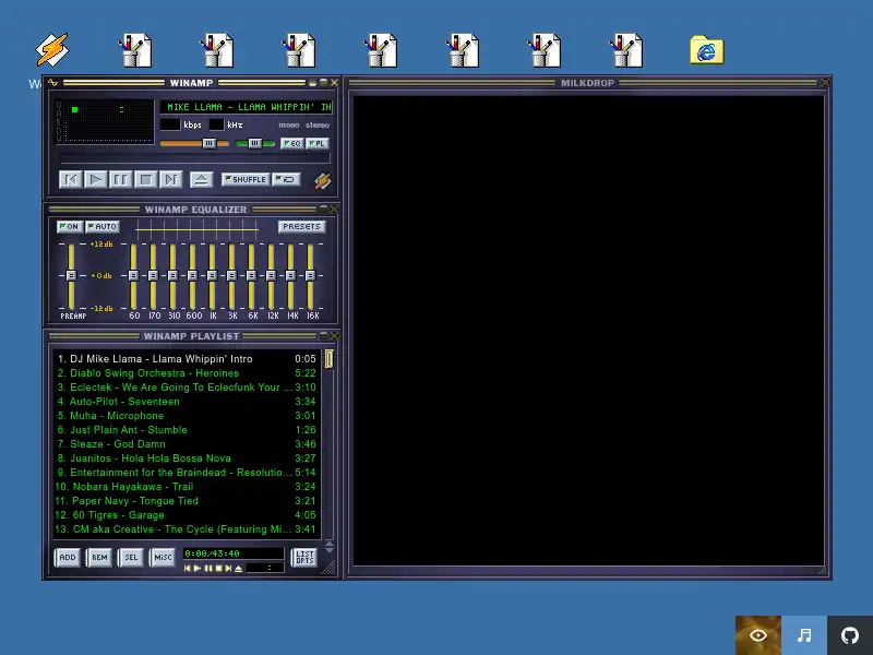 screenshot of Webamp