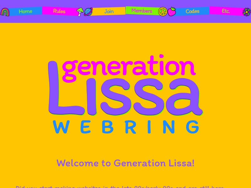 screenshot of Generation Lissa Webring