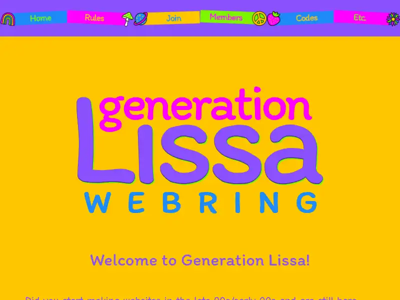 screenshot of Generation Lissa Webring