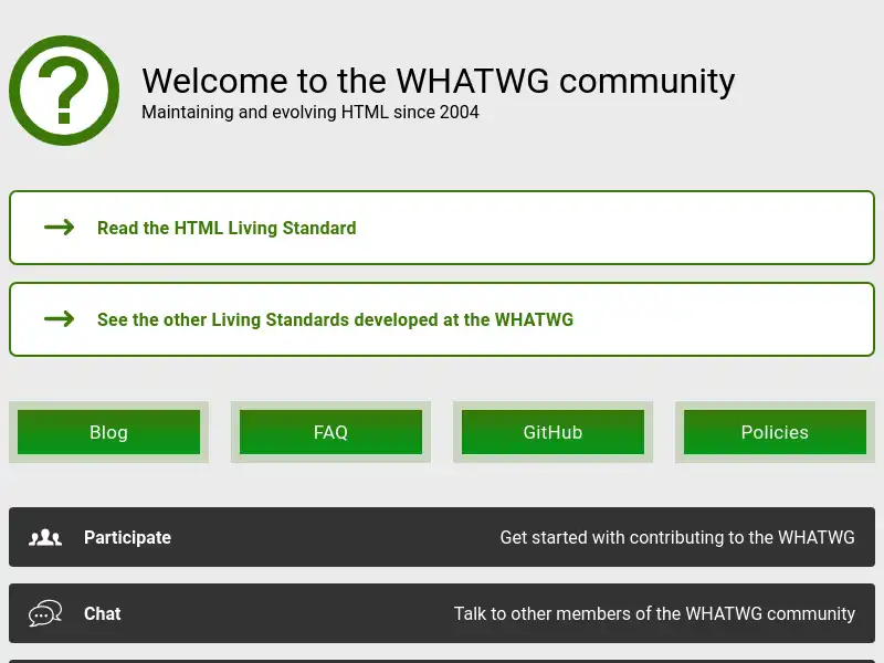screenshot of WHATWG