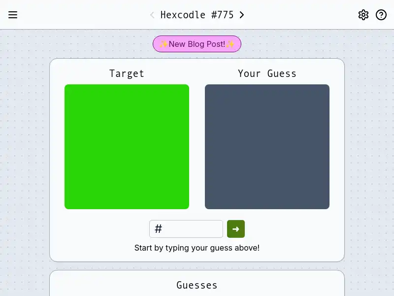 screenshot of Hexcodle
