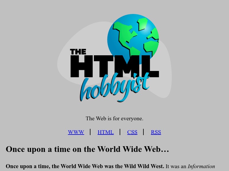 screenshot of The HTML Hobbyist