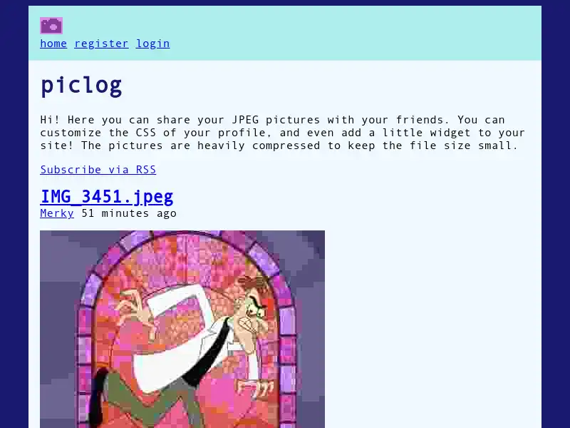 screenshot of piclog