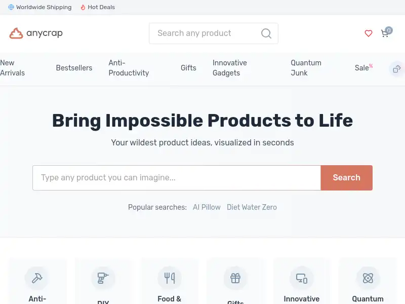 screenshot of Anycrap 🛒
