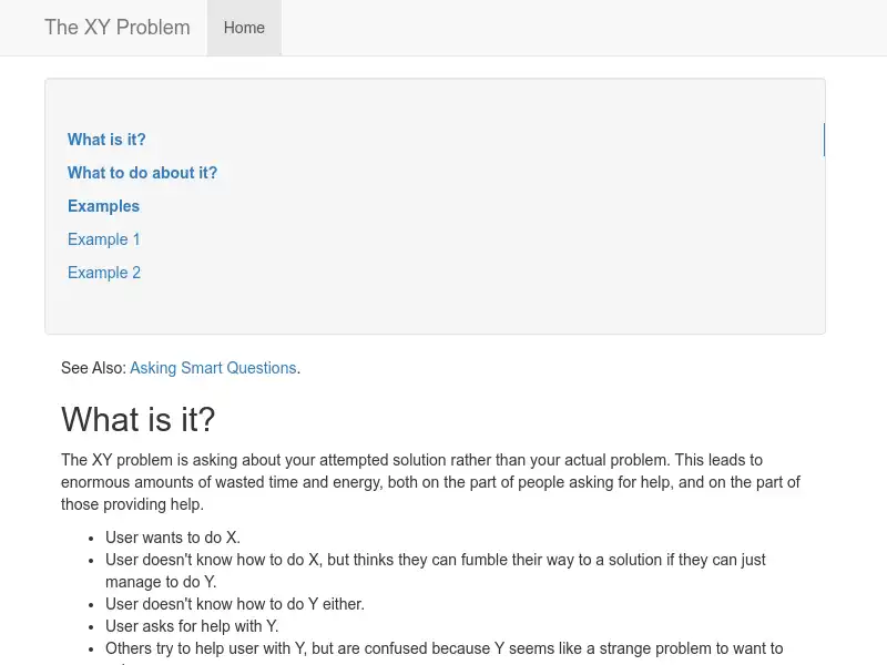 screenshot of xyproblem.info
