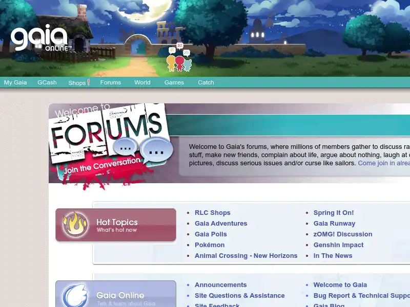 screenshot of Gaia Online