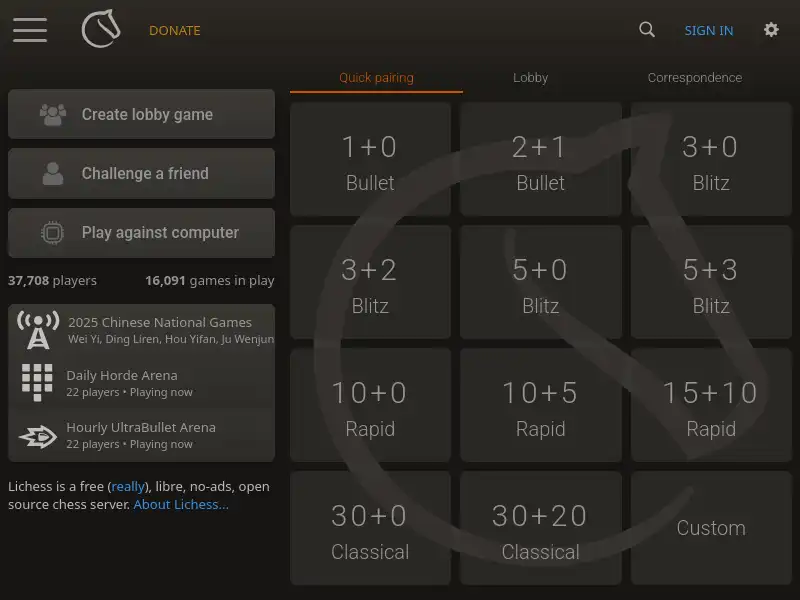screenshot of lichess.org