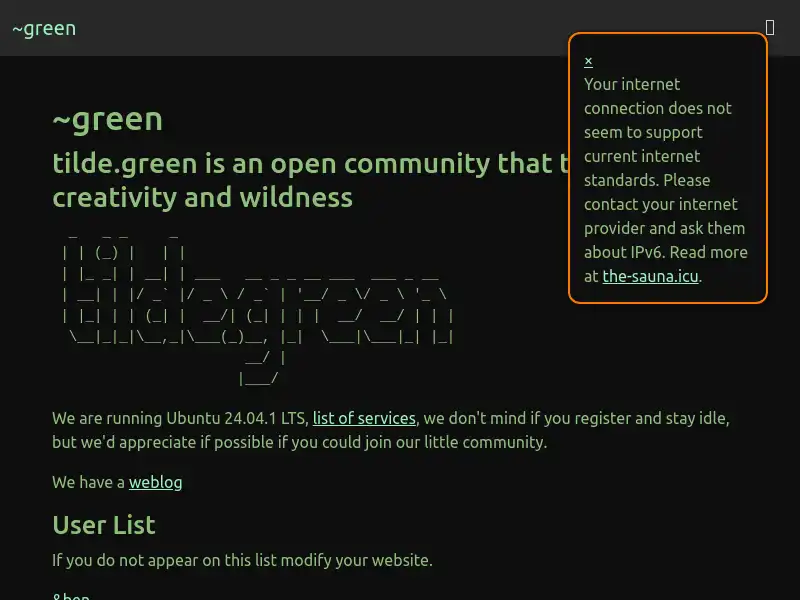 screenshot of ~green