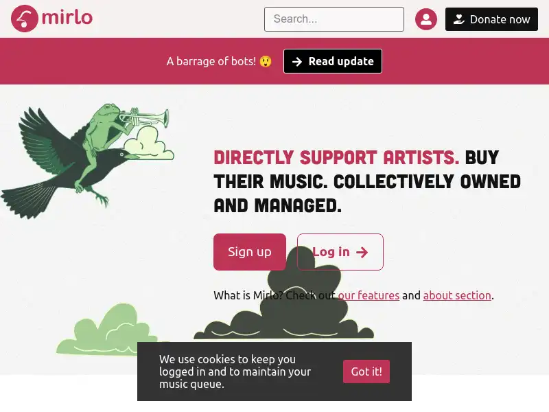 screenshot of mirlo.space