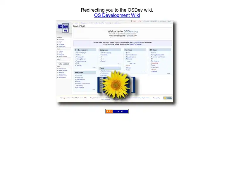screenshot of osdev.org