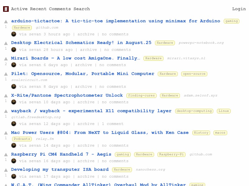 screenshot of tilde.news