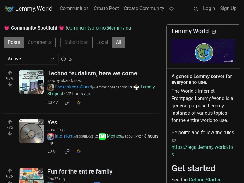 screenshot of Lemmy.World