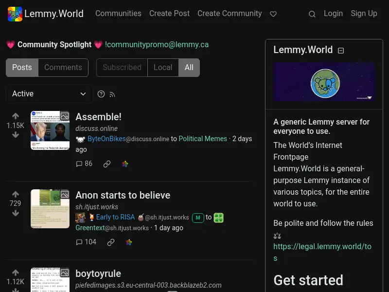 screenshot of Lemmy.World