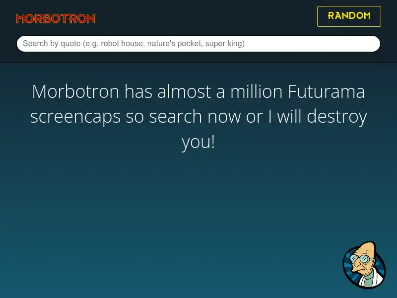 screenshot of Morbotron