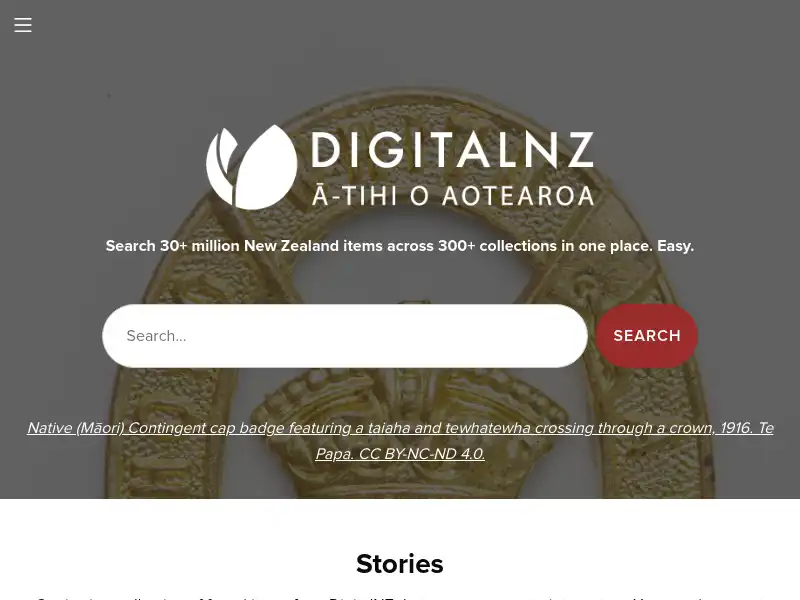 screenshot of DigitalNZ
