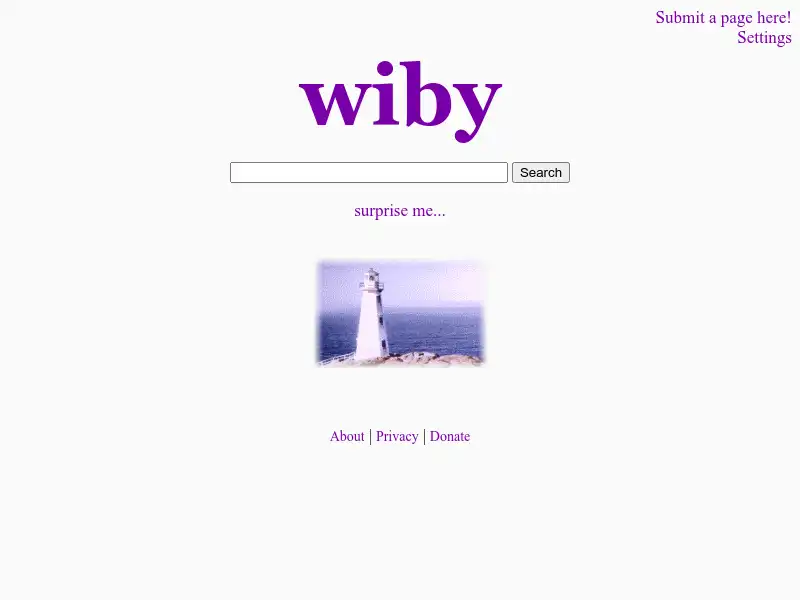 screenshot of Wiby