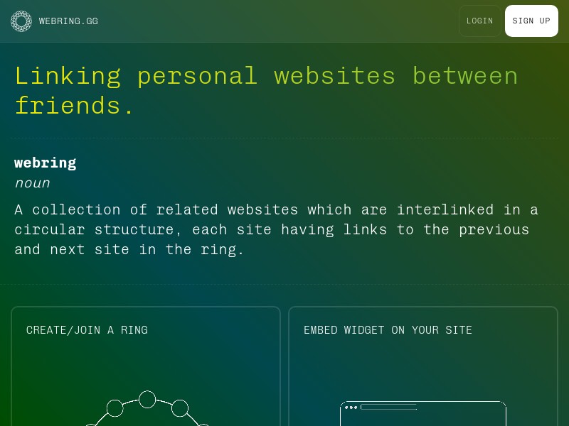 screenshot of webring.gg