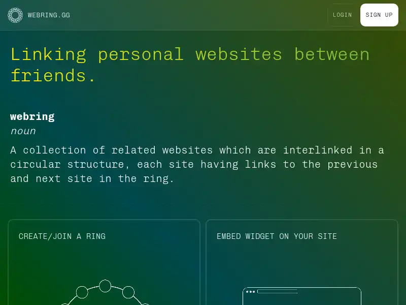 screenshot of webring.gg