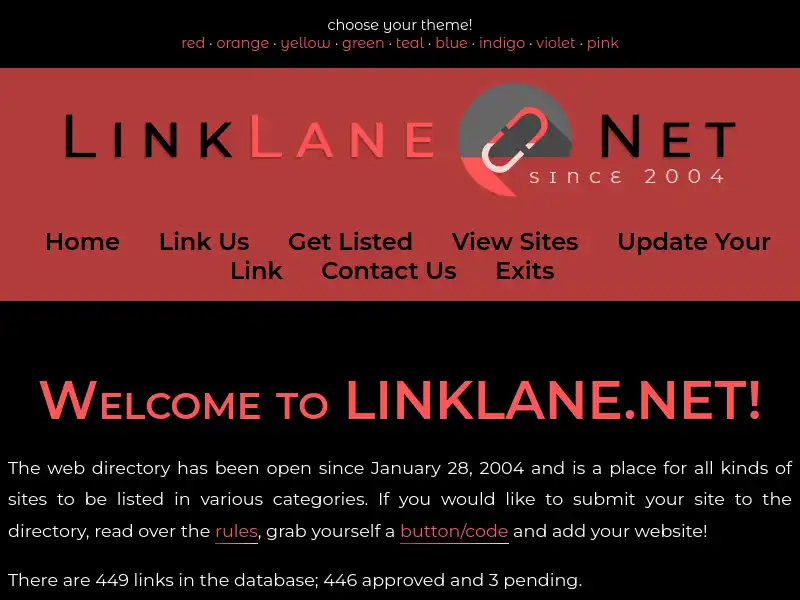 screenshot of LinkLane.Net