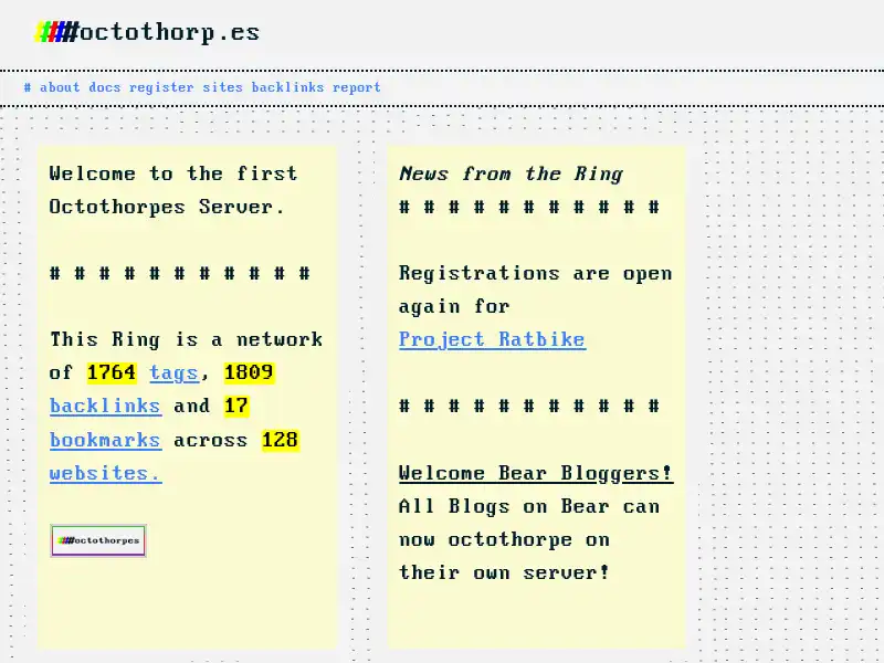 screenshot of octothorp.es