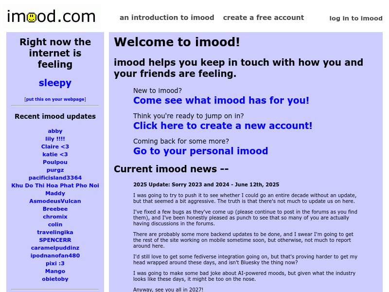 screenshot of imood