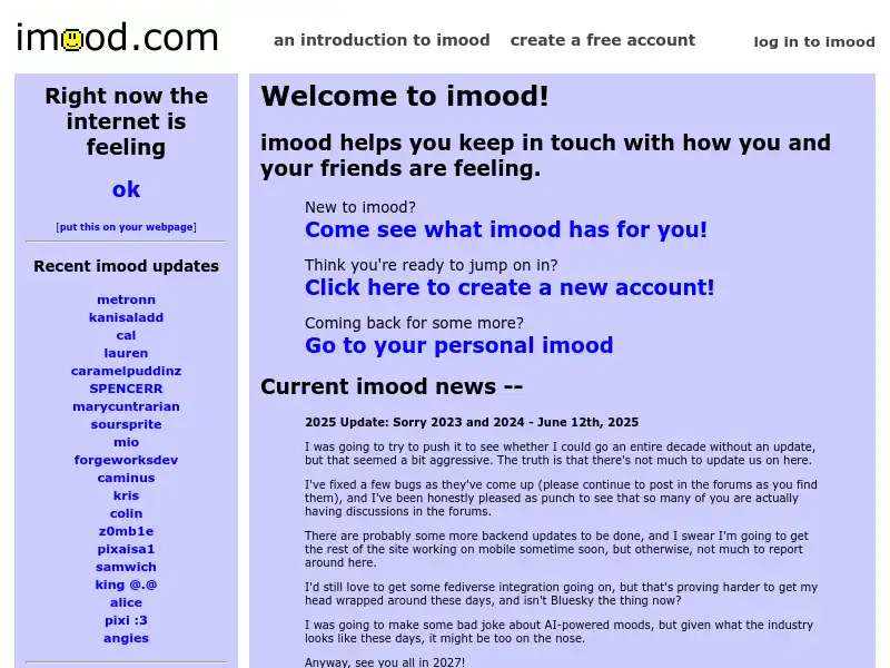 screenshot of imood