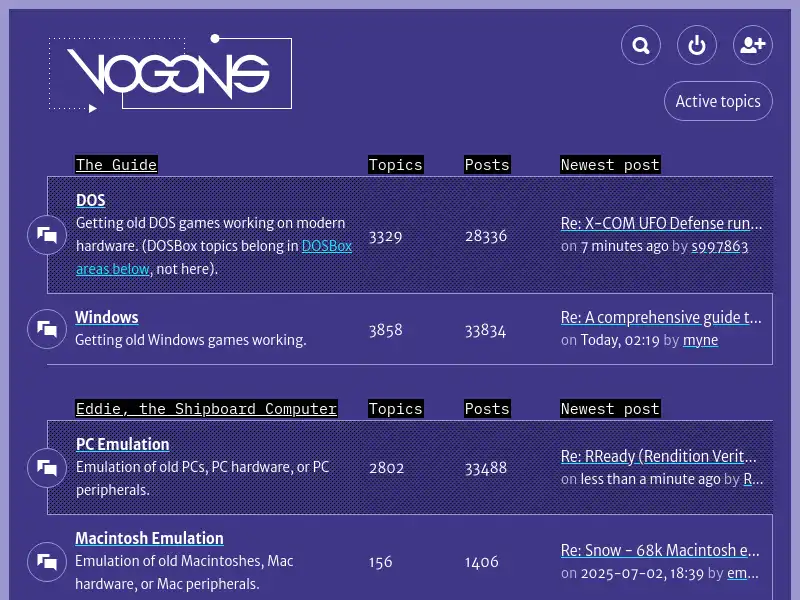 screenshot of VOGONS