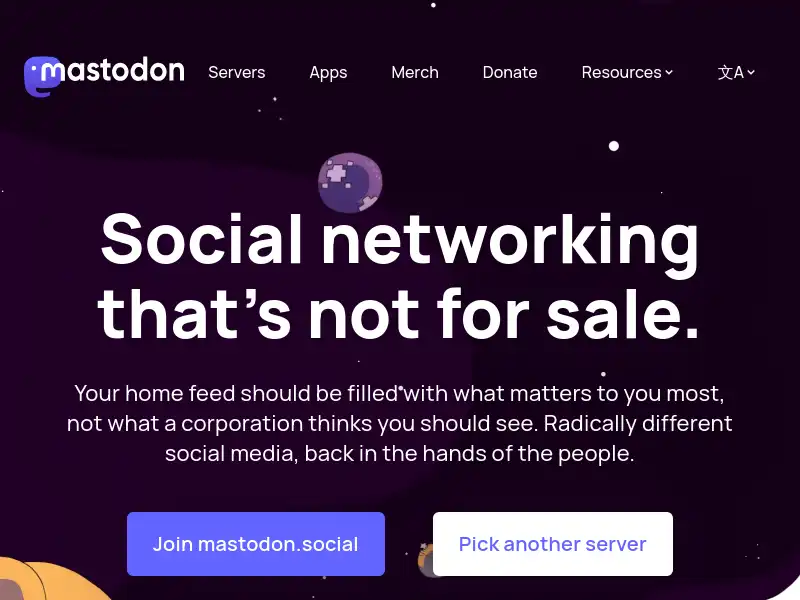 screenshot of Mastodon