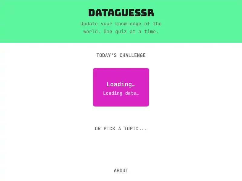 screenshot of Dataguessr