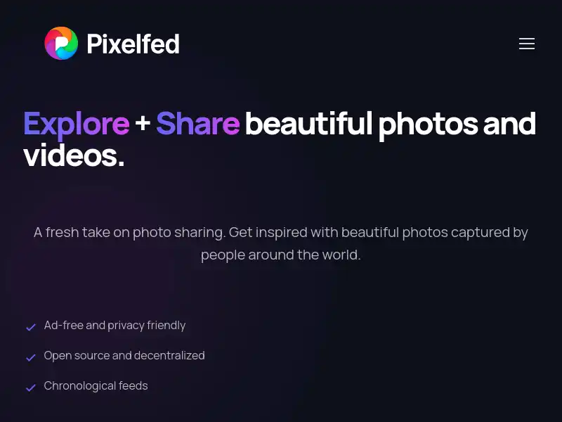 screenshot of Pixelfed