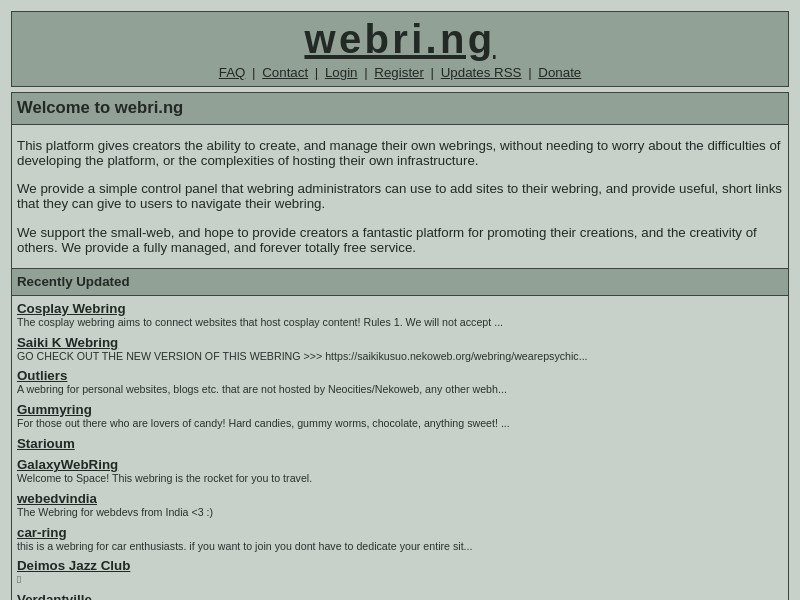 screenshot of webri.ng
