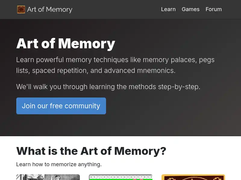 screenshot of Art of Memory