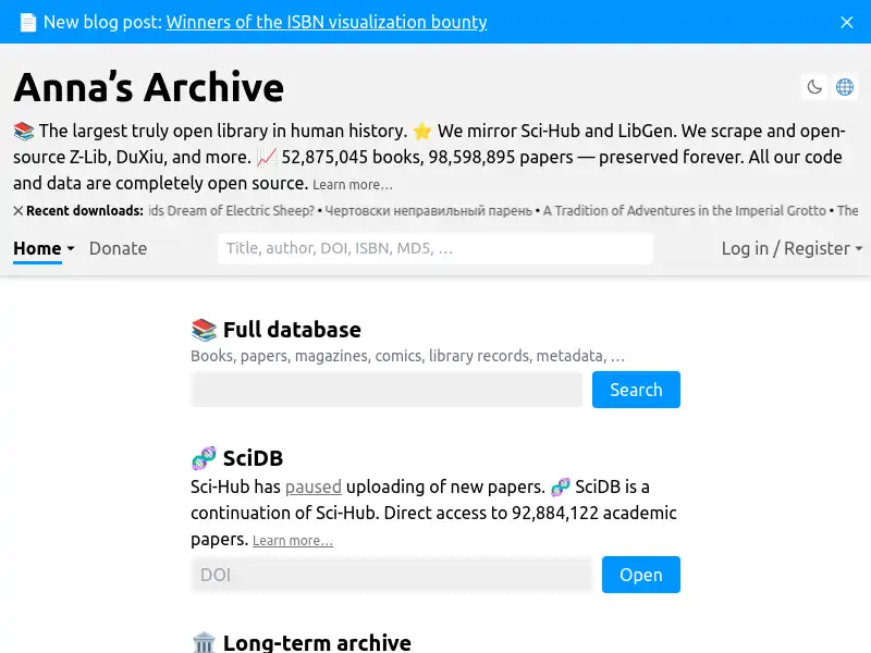 screenshot of Anna’s Archive