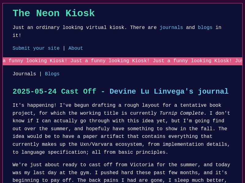 screenshot of The Neon Kiosk