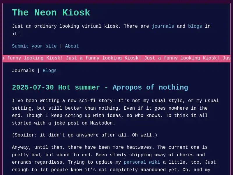 screenshot of The Neon Kiosk