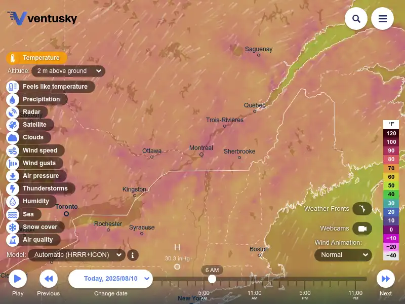 screenshot of Ventusky