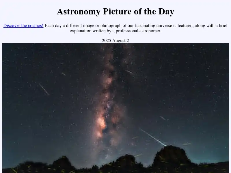 screenshot of Astronomy Picture of the Day