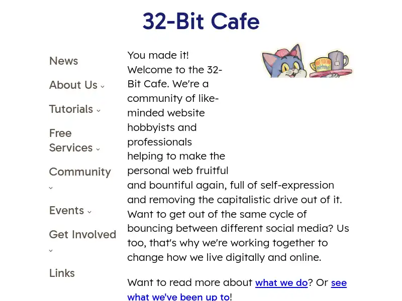 screenshot of 32-Bit Cafe